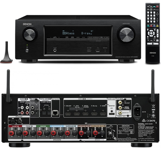 Denon AVR-X1200W 7.2 Channel Full 4K Ultra HD Dolby Atmos AV Receiver with Bluetooth and WI-FI